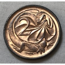 AUSTRALIA 1976 . TWO 2 CENTS COIN . FRILLED NECK LIZARD